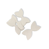 PLAIN WHITE PRE CUT FAUX LEATHER BOW TAILS & CENTRES 3.5”- 4 Pack