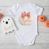 CUSTOM DTF TRANSFER | WHITE EMBROIDERY PUMPKINS