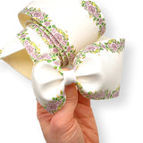 Fairytale Flower Border Faux Leather Mega Bow Strips