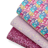 COLOURFUL TEDDY BEARS PREMIUM FAUX LEATHER FABRICS