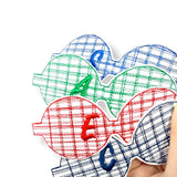 GINGHAM EMBROIDERED DIY HAIR BOW LOOPS 3.5''