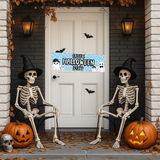 BLUE GHOSTS HAPPY HALLOWEEN BANNER | UV PRINTED PVC | 77CM X 25CM