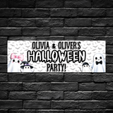 GHOSTS HAPPY HALLOWEEN BANNER | UV PRINTED PVC | 77CM X 25CM