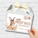 URGENT BUNNY MAIL NEUTRAL GINGHAM PRINTED TREAT BOX LABELS- SOLVENT DECAL