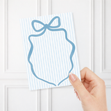 REGENCY BLUE BOW STRIPE- BOW DISPLAY CARDS - PACK OF 4