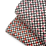 RETRO CHECK PINK HEART PREMIUM FAUX LEATHER FABRICS