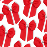 RED FOOTBALL GLITTER GROSGRAIN 4” RIBBON BOW