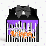PURPLE SLIME STRIPE TREAT BOX LABELS- UV DECAL