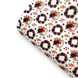 Oh Pumpkin, Burgundy Florals- Felt, Suede, Velvet or Satin Premium Fabric Sheets