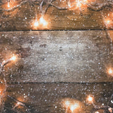 Snowy Lights Wooden Effect Canvas Photography Background