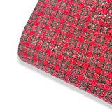 Tartan Chunky Glitter Fabric