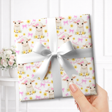 LITTLE BOW LAMB WRAPPING PAPER- PERSONALISED OPTIONS