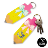 Bow Pencil DIY Keyring Cut Out Faux Leather Fabric Sheets