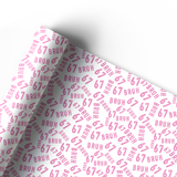 PINK GLITTERY 67 BRUH | PREMIUM LEATHERETTE FABRIC