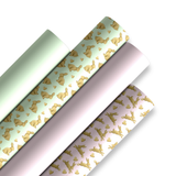 GOLDEN BUNNIES LEATHERETTE FABRIC- QUAD SET