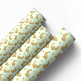 PASTEL GREEN GOLDEN BUNNIES | PREMIUM LEATHERETTE FABRIC