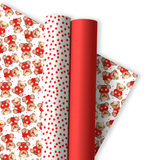RED NOSE TEDDY LEATHERETTE FABRIC- TRIO SET