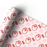 COQUETTE RIBBON BOWS SANTA STRIPE | PREMIUM LEATHERETTE FABRIC