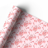 CANDY CANE BOWS | PREMIUM LEATHERETTE FABRIC