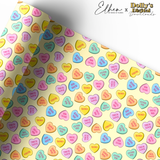 LEMON CANDY LOVE HEARTS | PREMIUM LEATHERETTE FABRIC