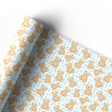 BLUE TEDDY GINGHAM | PREMIUM LEATHERETTE FABRIC