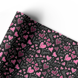 CHALKBOARD HEARTS | PREMIUM LEATHERETTE FABRIC