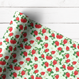 LITTLE MINT STRAWBERRY | PREMIUM LEATHERETTE FABRIC