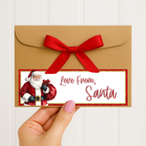 RED LOVE FROM SANTA MERRY CHRISTMAS ENVELOPE LABELS- UV DECAL