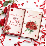VALENTINES- OUR LOVE STORY- ROSES- 3D STORYBOOK MAGNETIC BOX TOPPER
