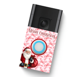 DOORBELL STICKER - RING 2ND GEN- SANTA PINK BOWS - DECAL