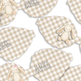 NEUTRAL BUNNY GINGHAM 3.5” | PRE CUT DIY HAIR BOW LOOPS