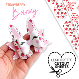 STRAWBERRY BEATRIX BUNNY DIY CUTOUT FAUX LEATHER HAIR BOW LOOPS
