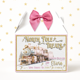 NORTH POLE PINK TRAIN - TREAT BOX LABELS- SOLVENT DECAL