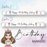 Unicorn Birthday Party Personalised Faux Leather Birthday & Celebration Banners