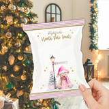 DIY TREAT PACKET- PINK NORTH POLE BEAR MAGICAL TREATS