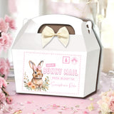 URGENT BUNNY MAIL PINK GINGHAM PRINTED TREAT BOX LABELS- SOLVENT STICKER