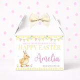 EASTER - LEMON DUCK BUNNY WITH BOW - TREAT BOX LABEL