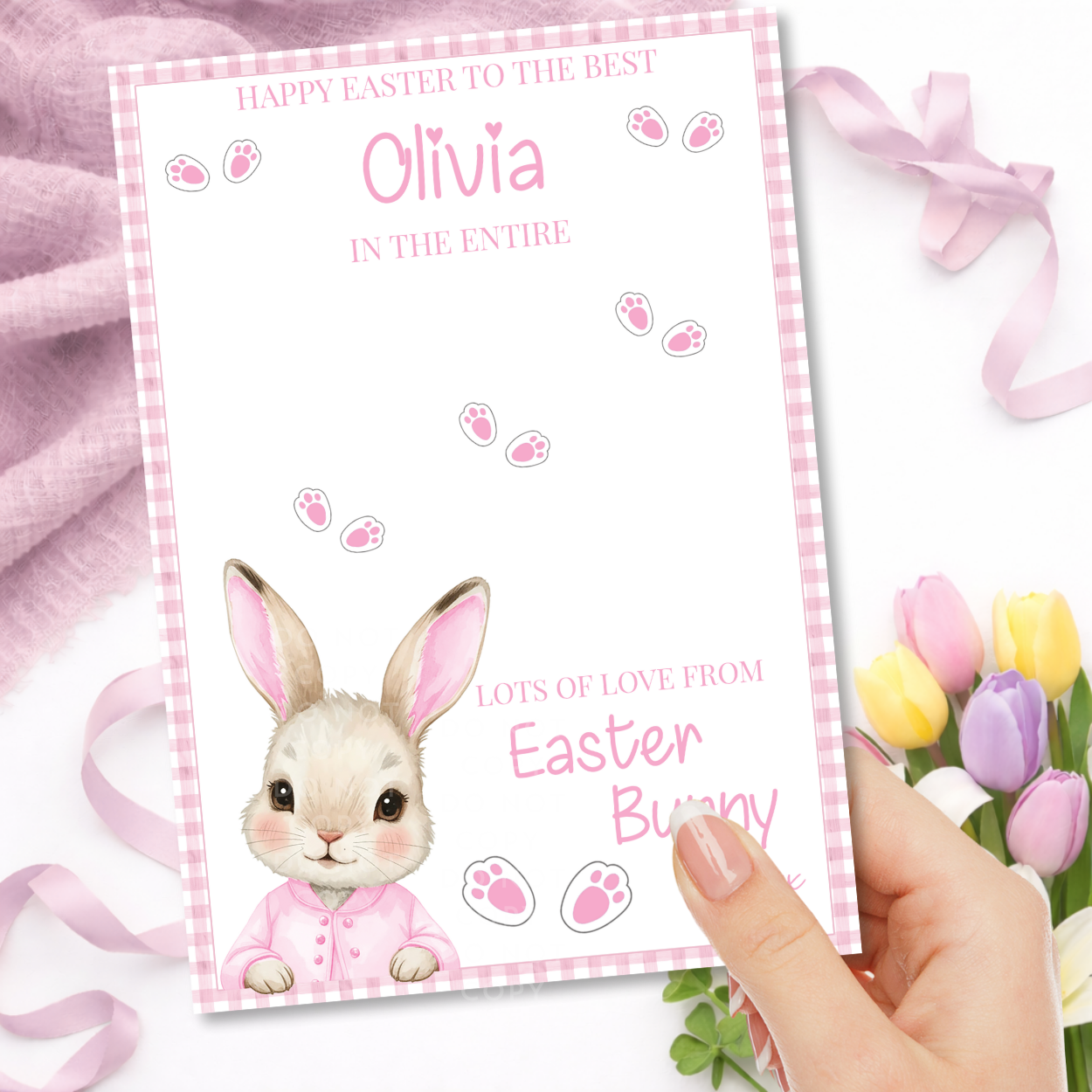 EASTER- BUNNY GINGHAM PINK -IN THE ENTIRE GALAXY BOARD - Eliza Henri