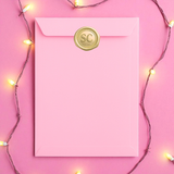 GOLD SANTA CLAUS INITIAL ‘SC’ WAX EFFECT SOLVENT STICKER SEALS