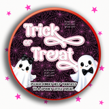 TRICK OR TREAT- PINK GHOST | CHOCOLATE TUB DECALS