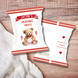 RED VALENTINES DAY TEDDY BEAR DIY TREAT PACKETS