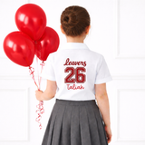 CUSTOM DTF TRANSFER- DIAMONTE EFFECT - SCHOOL LEAVERS 2026- RED