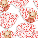 RED FOR A REASON BEAR 3.5” | PRE CUT DIY HAIR BOW LOOPS - Eliza Henri