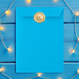 GOLD SANTA CLAUS INITIAL ‘SC’ WAX EFFECT SOLVENT STICKER SEALS