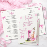 PRINTED RANGE- PINK LOVE LETTERS BUNNY-  BLANK STORY BOOKLET