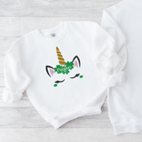 CUSTOM DTF TRANSFER - ST PATRICKS- IRISH UNICORN- EMBROIDERY EFFECT