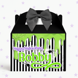GREEN SLIME STRIPE TREAT BOX LABELS- UV DECAL
