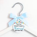 FIRST DAY OF SCHOOL LEATHERETTE HANGER TAGS- PRE CUT- BLUE