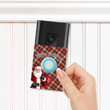 DOORBELL STICKER - RING 2ND GEN- TARTAN SANTA- UV DECAL