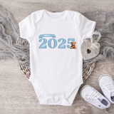 DTF TRANSFER - BORN IN 2025- BLUE- EMBROIDERY EFFECT